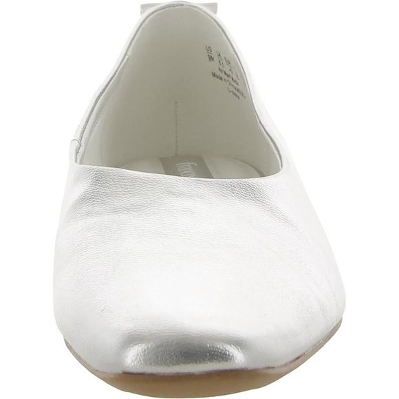 Franco Sarto Womens Vana Silver Faux Leather Slip On Ballet Flats Shoes NWOB - Picture 2 of 4